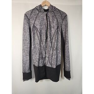 Lululemon Daily Practice Jacket Rio Mist Deep Coal‎ Hoodie Full Zip Womens 10